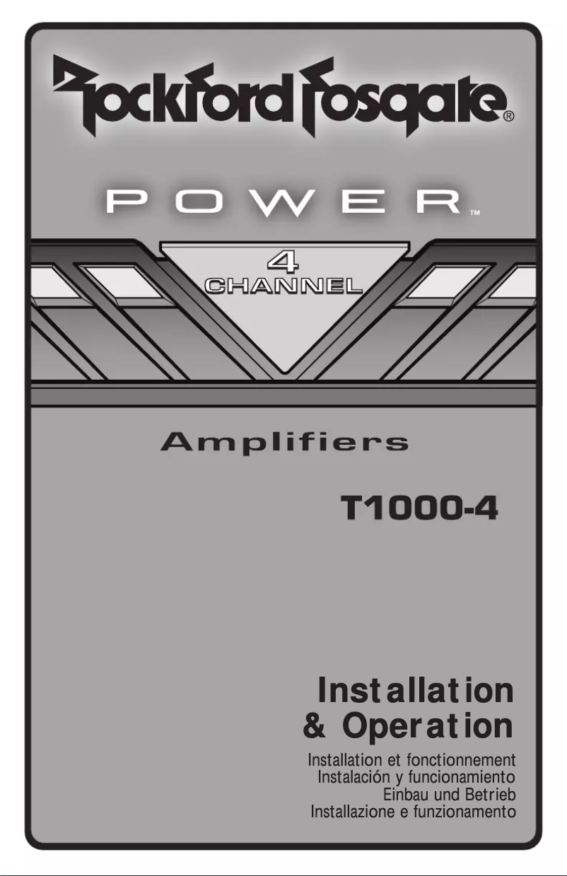 Page 1 de la notice Manuel utilisateur Rockford Fosgate T600-4