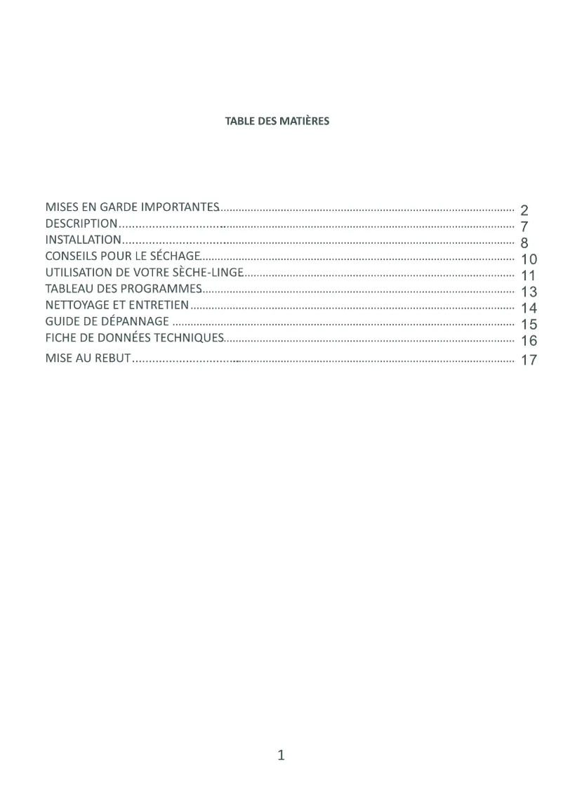 First page image of the manual for THTD80WH