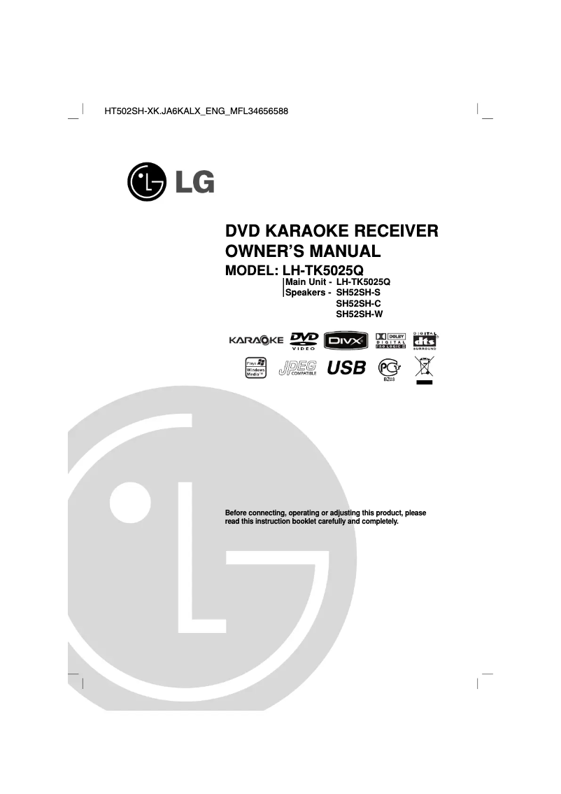 First page image of the manual for LH-TK5025Q