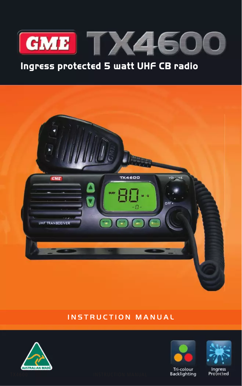 Page 1 of the manual User Manual GME TX4600