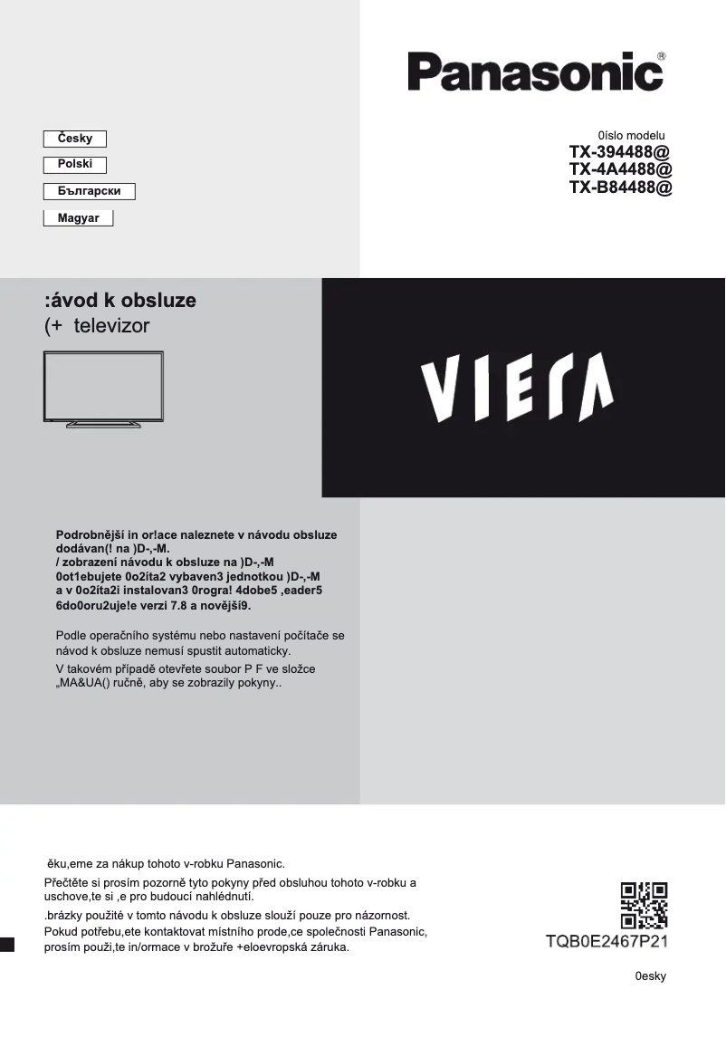 Page 1 of the manual User Manual Panasonic TX-50A400E