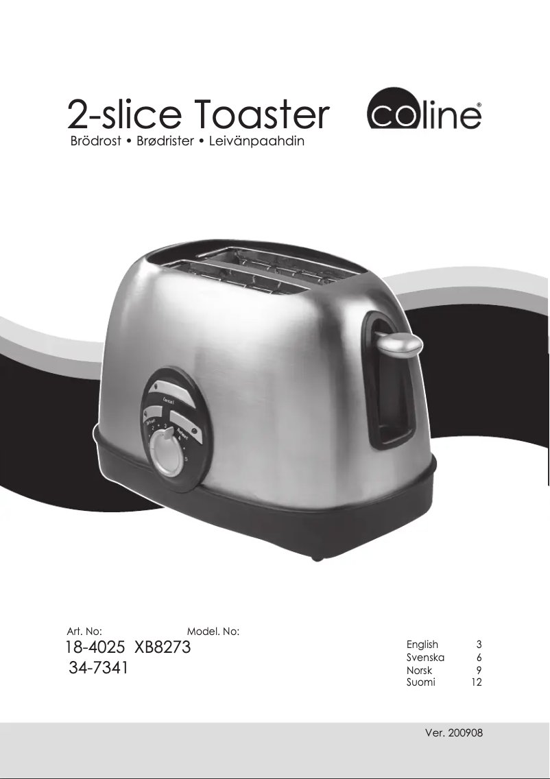 First page image of the manual for XB8273