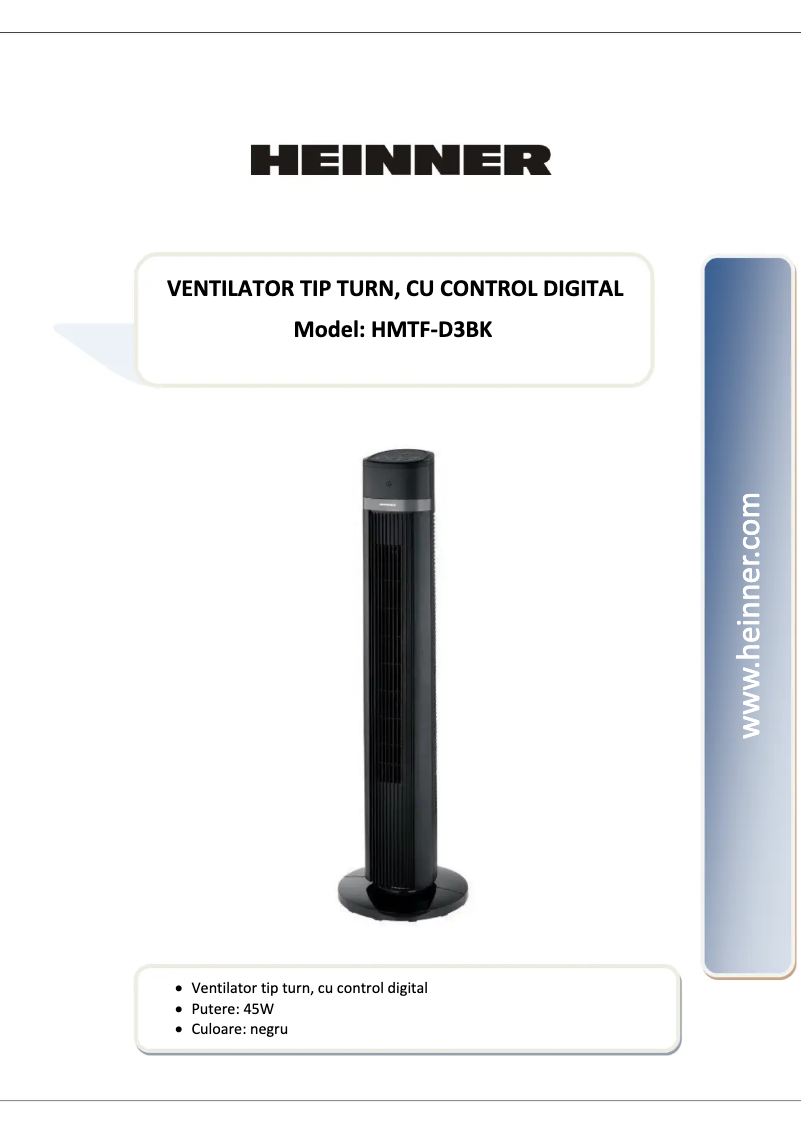 First page image of the manual for HMTF-D3BK