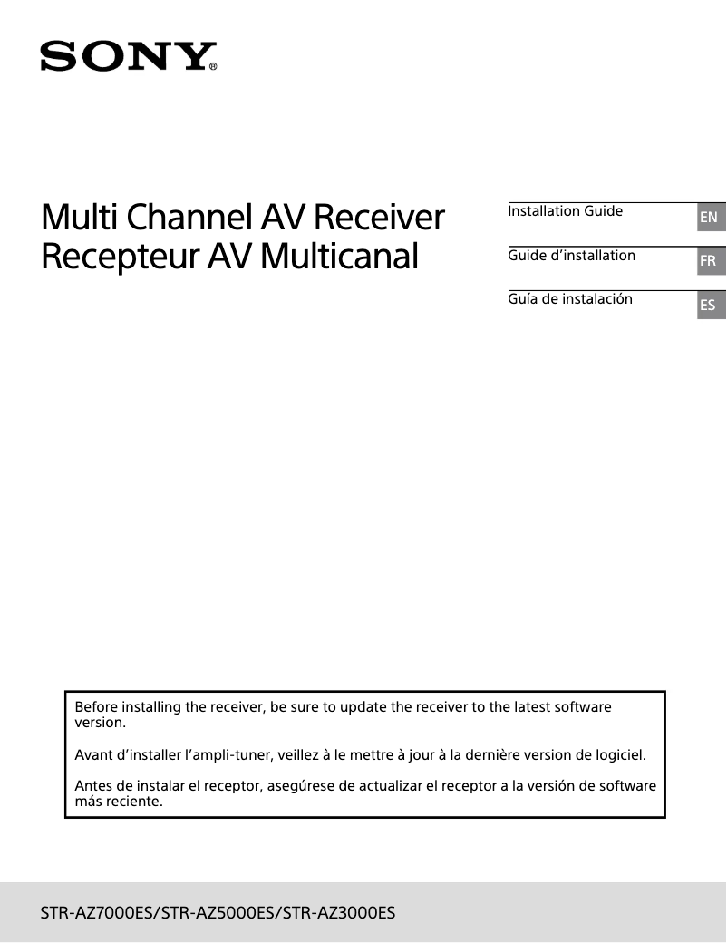 First page image of the manual for STR-AZ7000ES