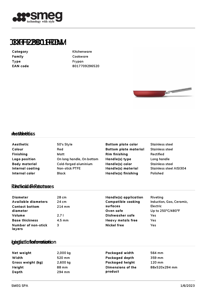 Page 1 of the manual Brochure Smeg CKFF2801RDM