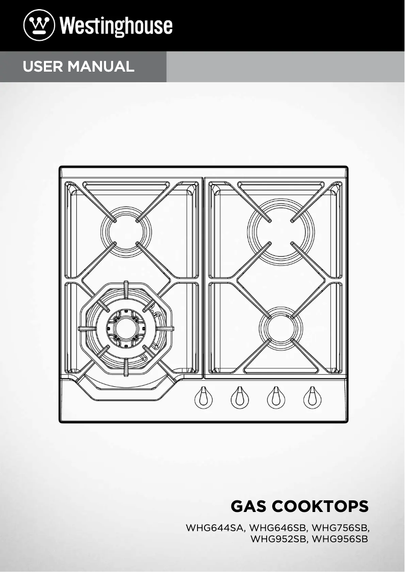 Page 1 of the manual User Manual Westinghouse WHG952SB