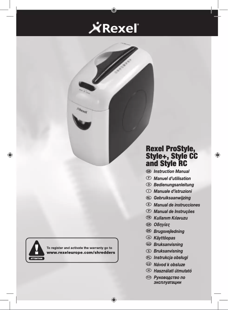 Page 1 of the manual User Manual Rexel Style+