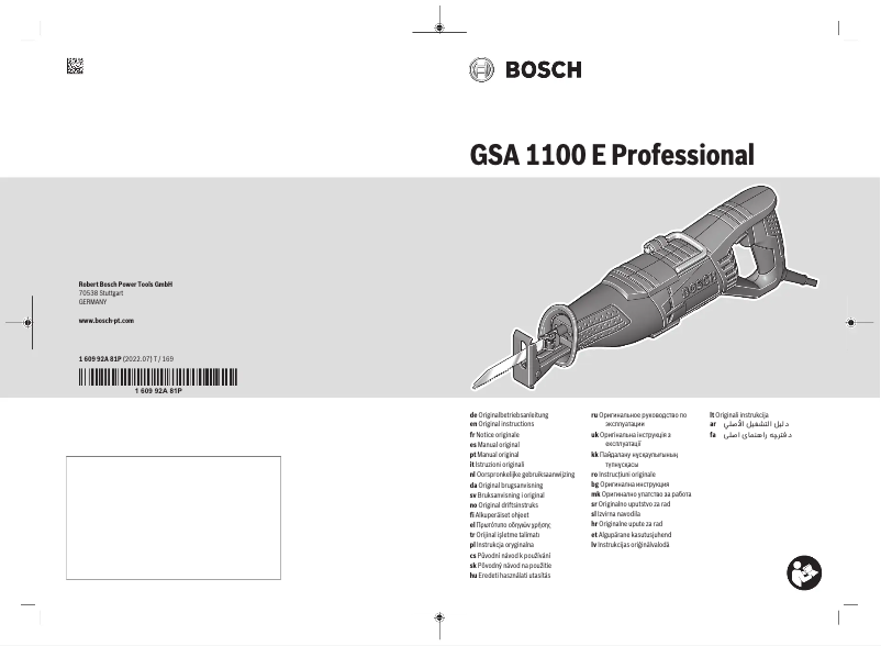 Page 1 of the manual User Manual Bosch GSA 1100 E Professional