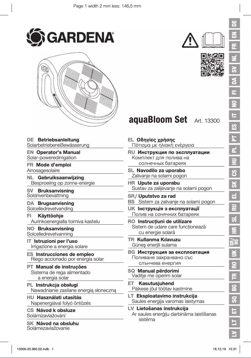 Page 1 of the manual User Manual Gardena AquaBloom Set