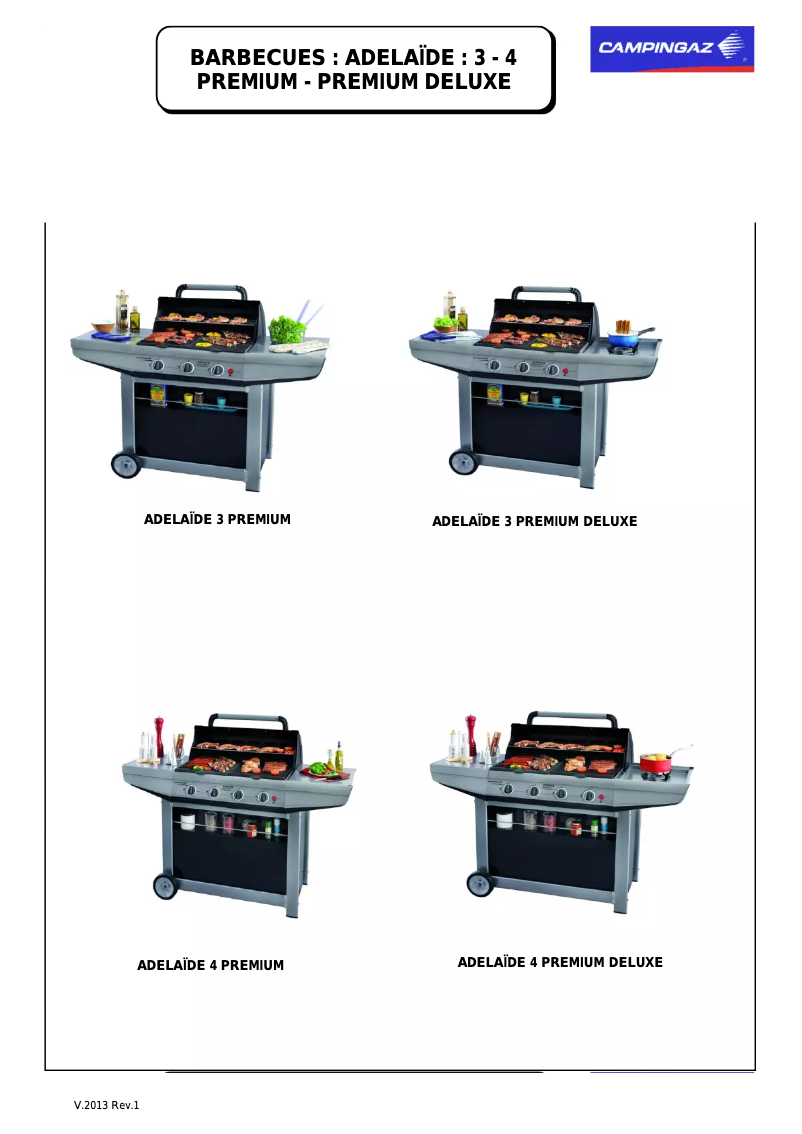Page 1 of the manual User Manual Campingaz Adelaide 3 Deluxe Premium