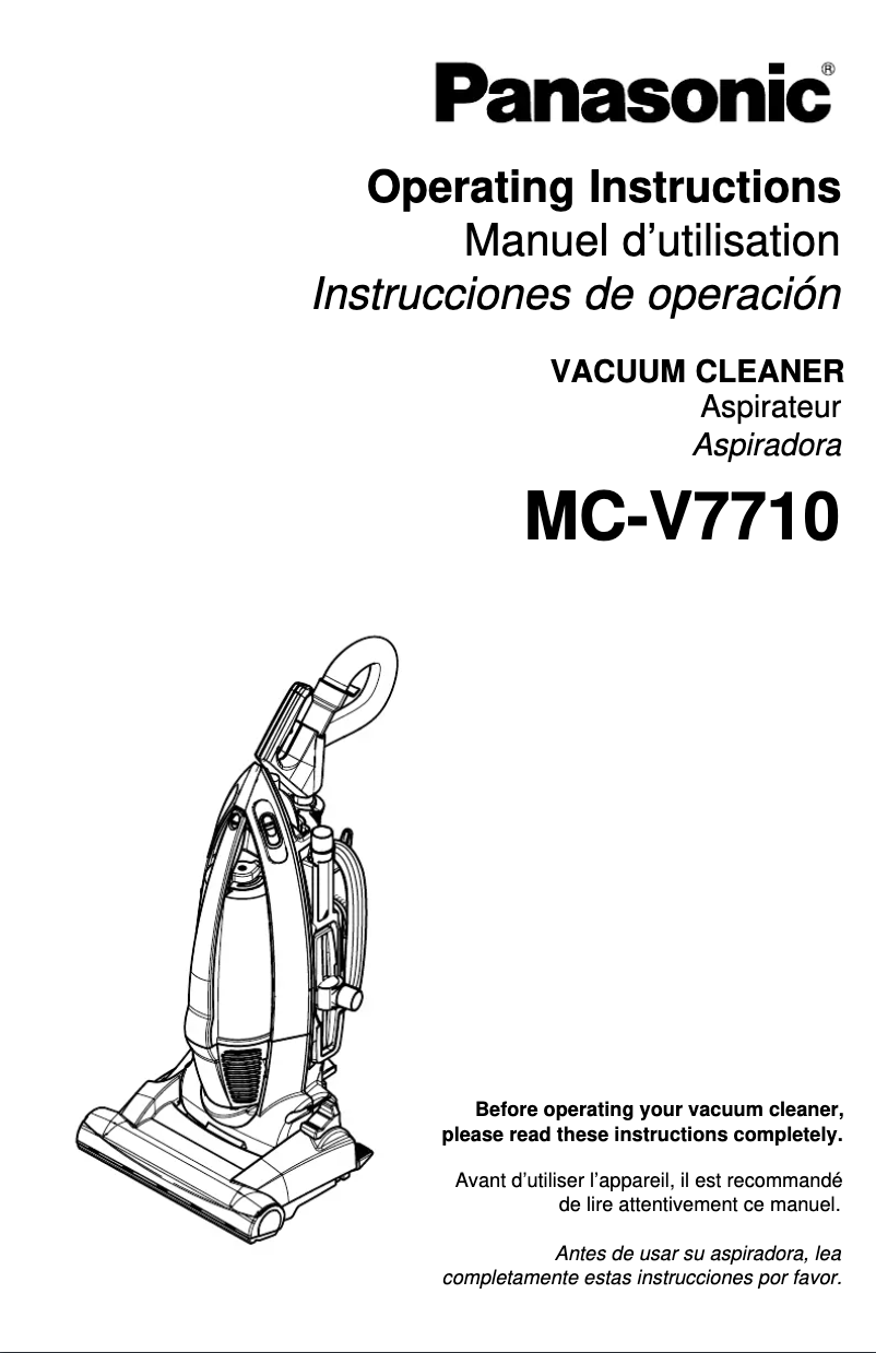 Page 1 of the manual User Manual Panasonic MC-V7710