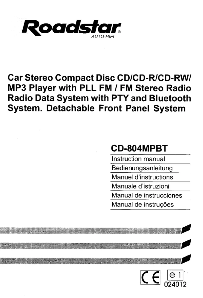 First page image of the manual for CD-804MPBT