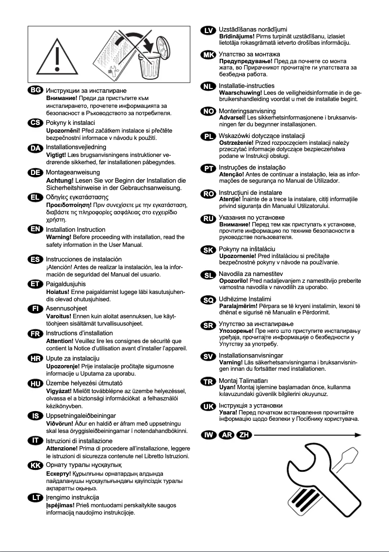 Page 1 of the manual Installation Guide AEG L8FE894BN
