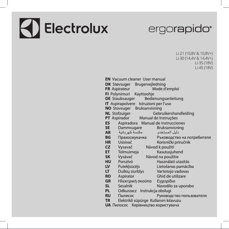 First page image of the manual for Ergorapido ZB3230SP