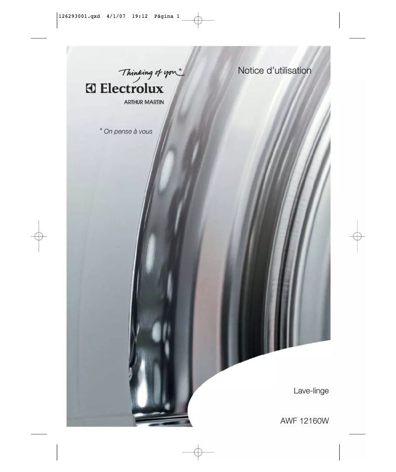 First page image of the manual for AWF 12160 W