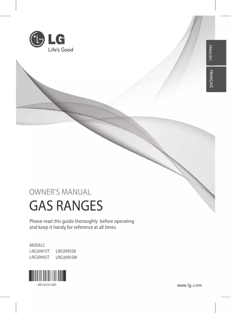 First page image of the manual for LDG3036ST