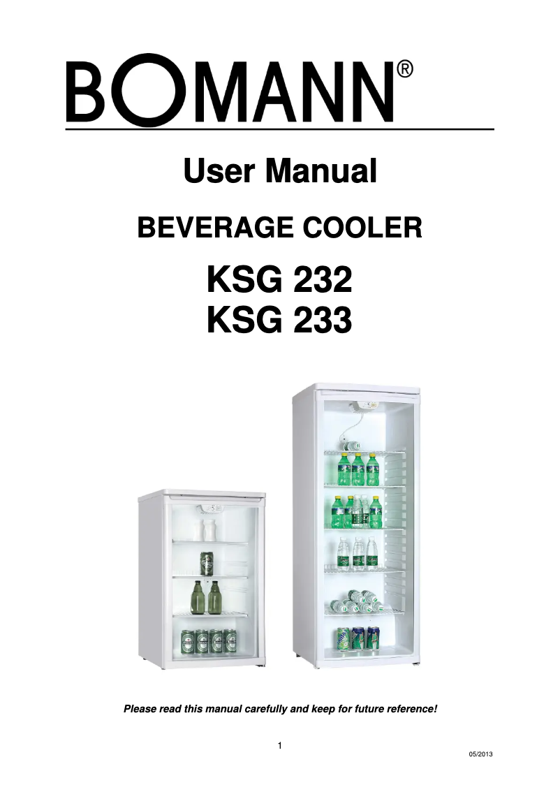 First page image of the manual for KSG 233