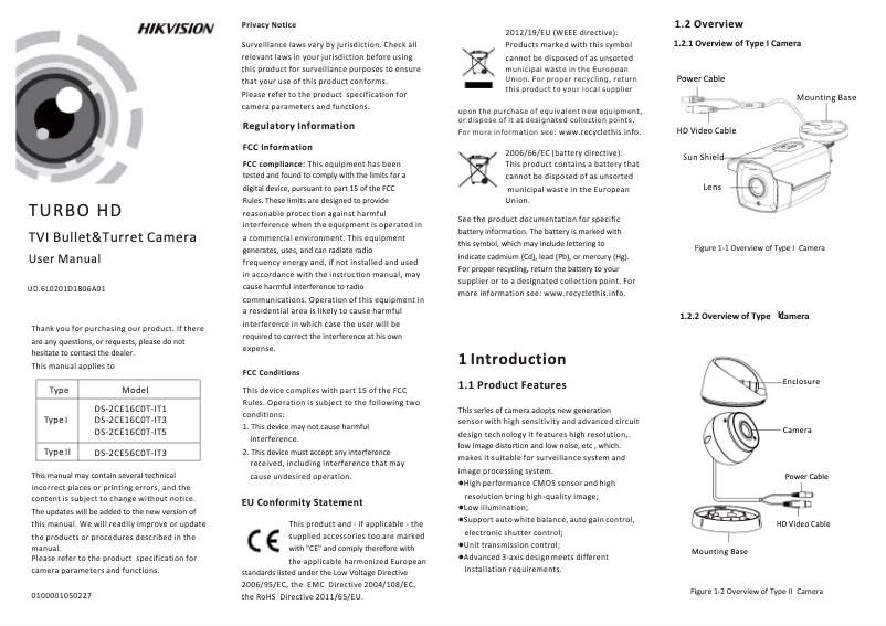 First page image of the manual for DS-2CE16C0T-IT5(8MM)