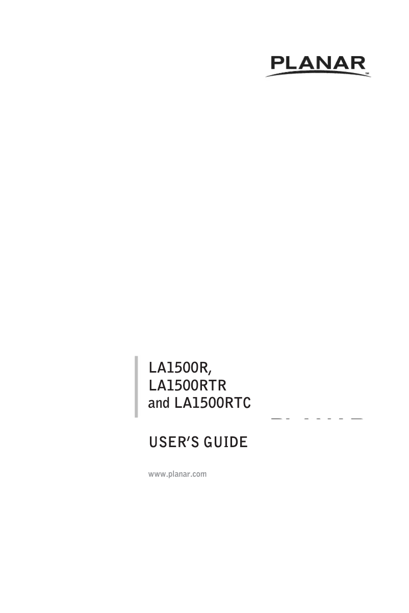 First page image of the manual for LA1500R