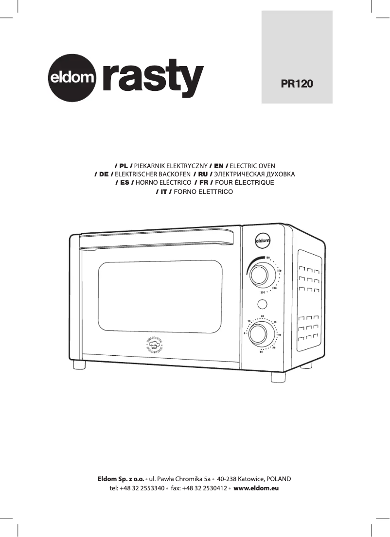 First page image of the manual for Rasty PR120