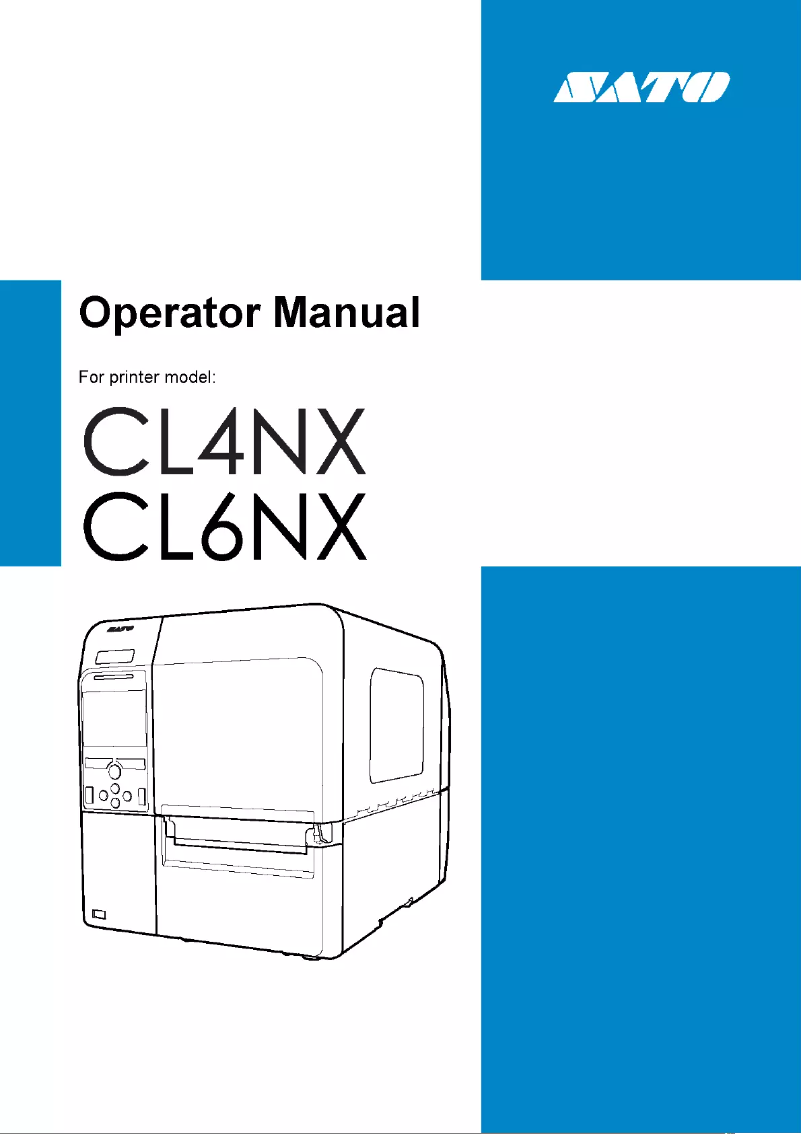 Page 1 of the manual User Manual SATO CL4NX Plus