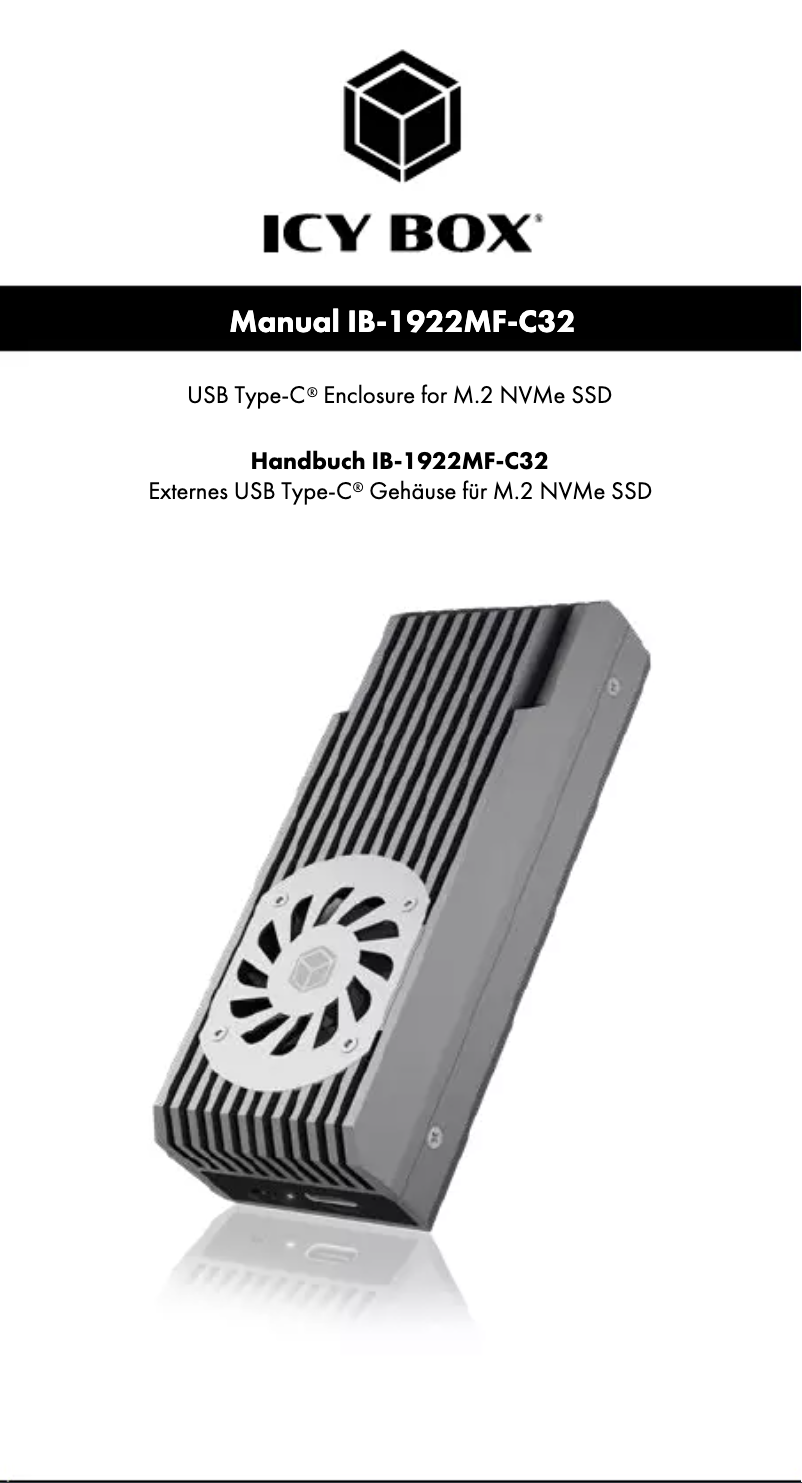 Page 1 of the manual Instruction Manual Icy Box IB-1922MF-C32