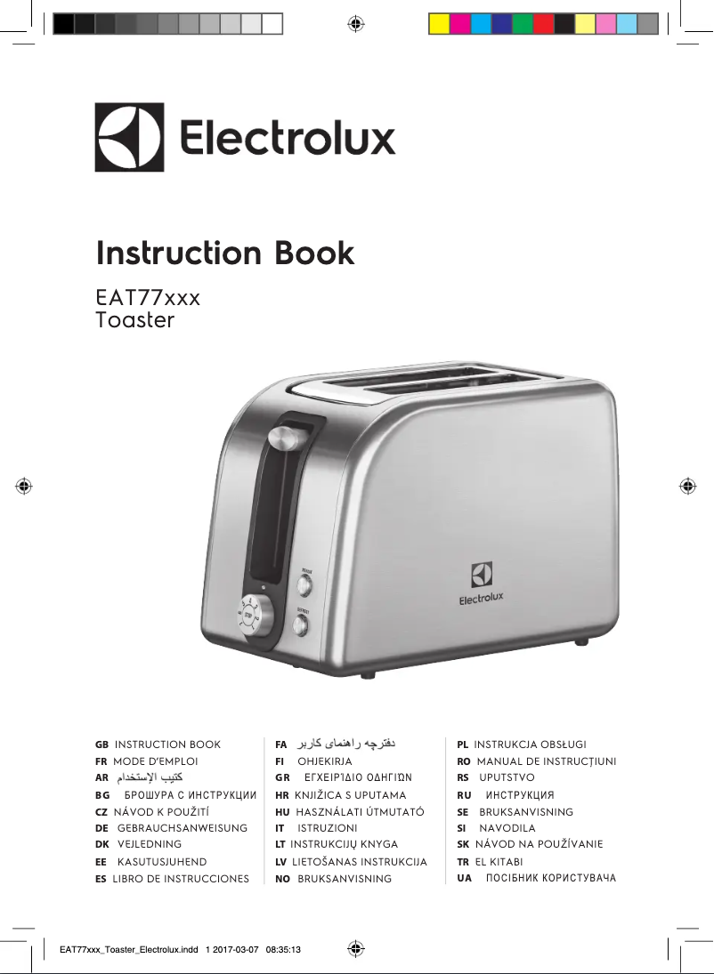 Page 1 of the manual User Manual Electrolux EAT7700W