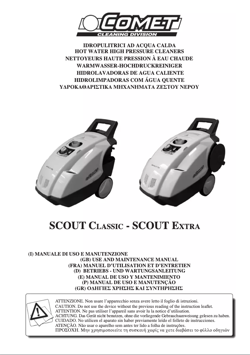 Page 1 of the manual User Manual Comet Scout Extra