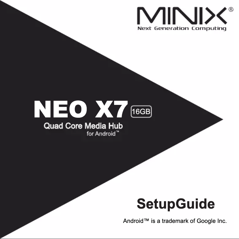 Page 1 of the manual User Manual Minix NEO X7