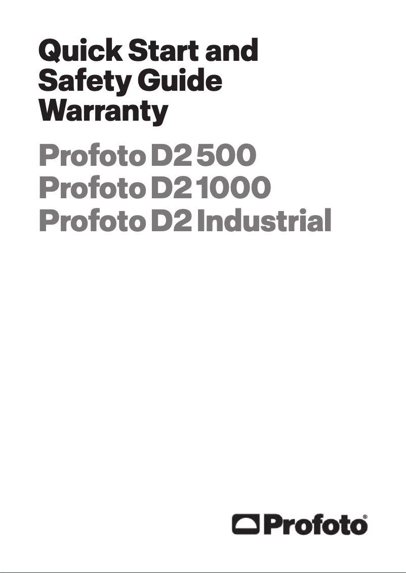 Page 1 of the manual Quick Start Guide Profoto D2 Industrial