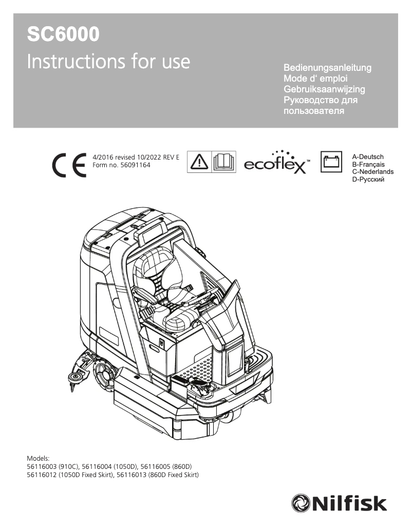 Page 1 of the manual User Manual Nilfisk SC6000