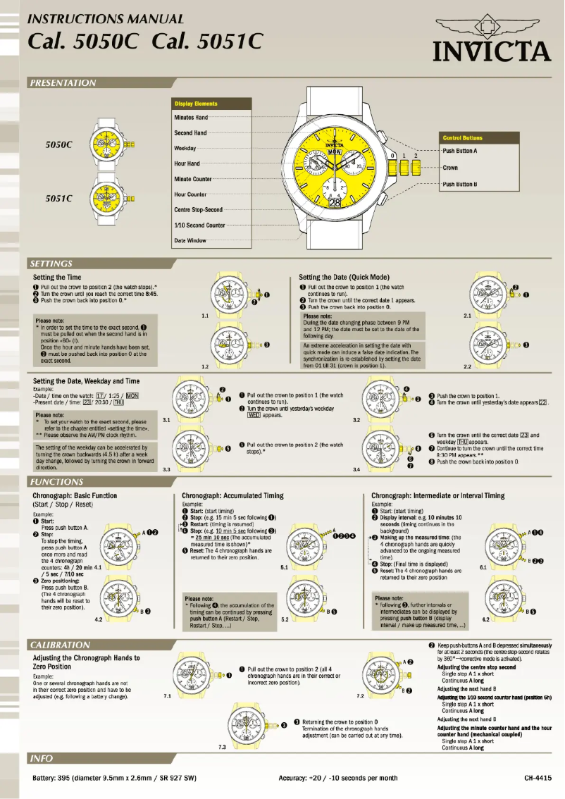 Page 1 of the manual User Manual Invicta Reserve 29559