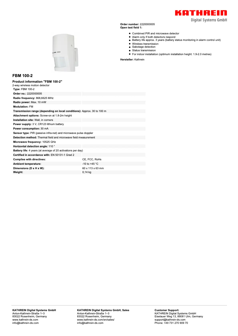 First page image of the manual for FBM 100-2