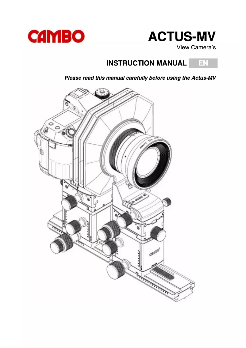 Page 1 of the manual User Manual Cambo Actus-MV