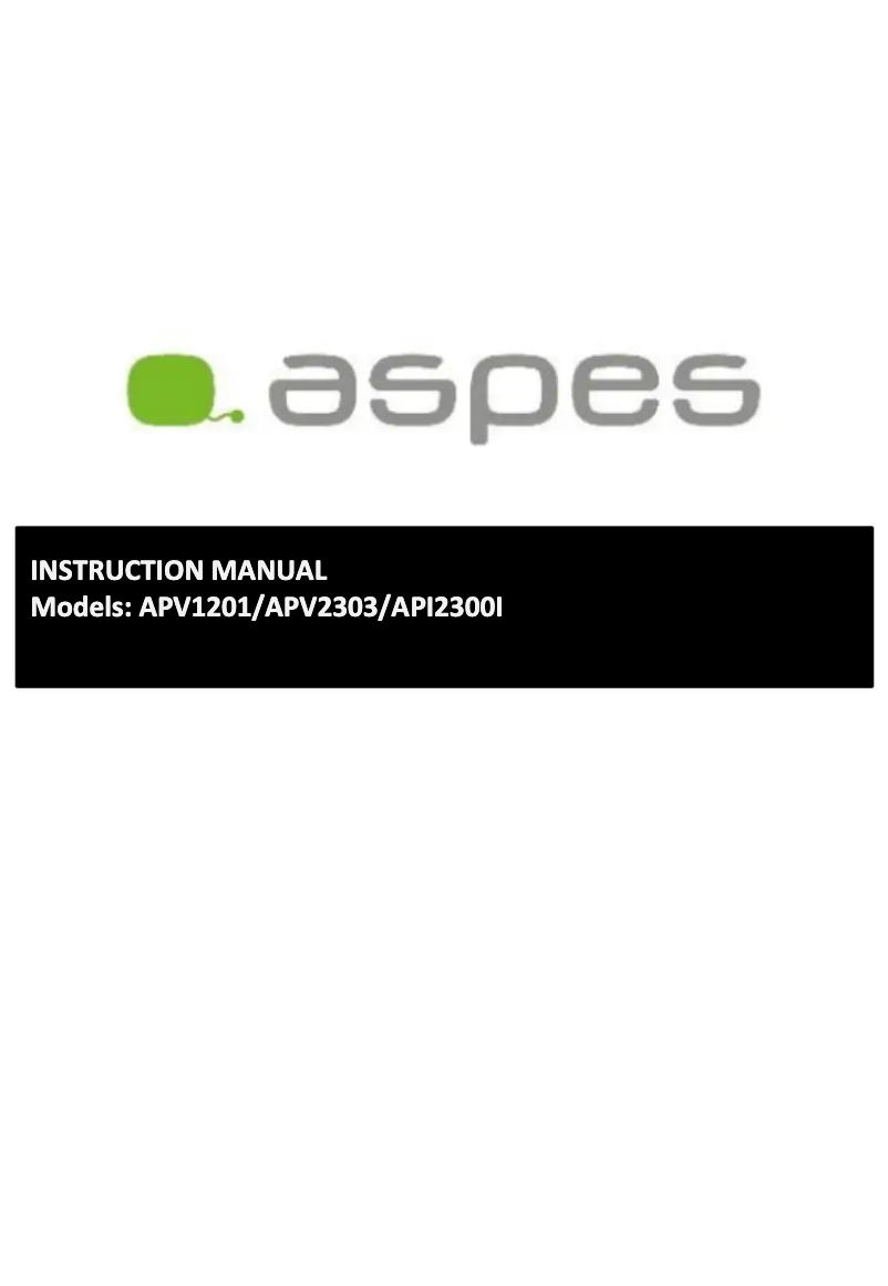 Page 1 of the manual User Manual Aspes API2300I