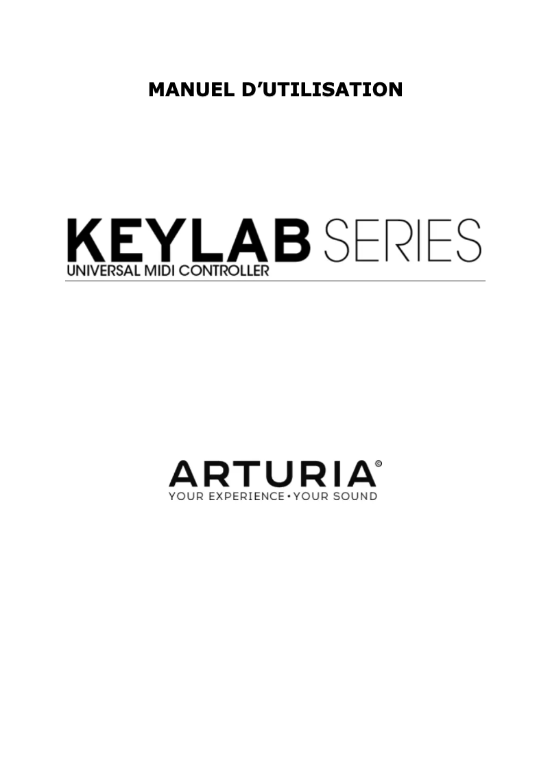 Page 1 of the manual User Manual Arturia KeyLab 25