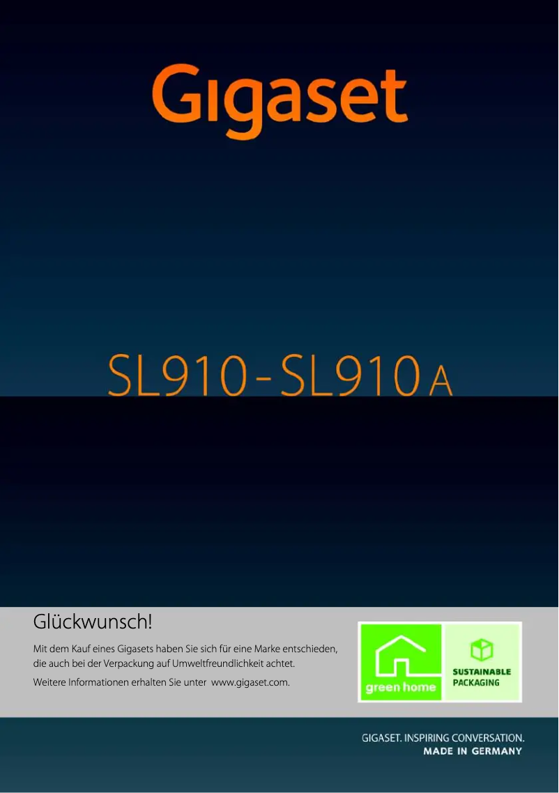 Page 1 of the manual User Manual Gigaset SL910