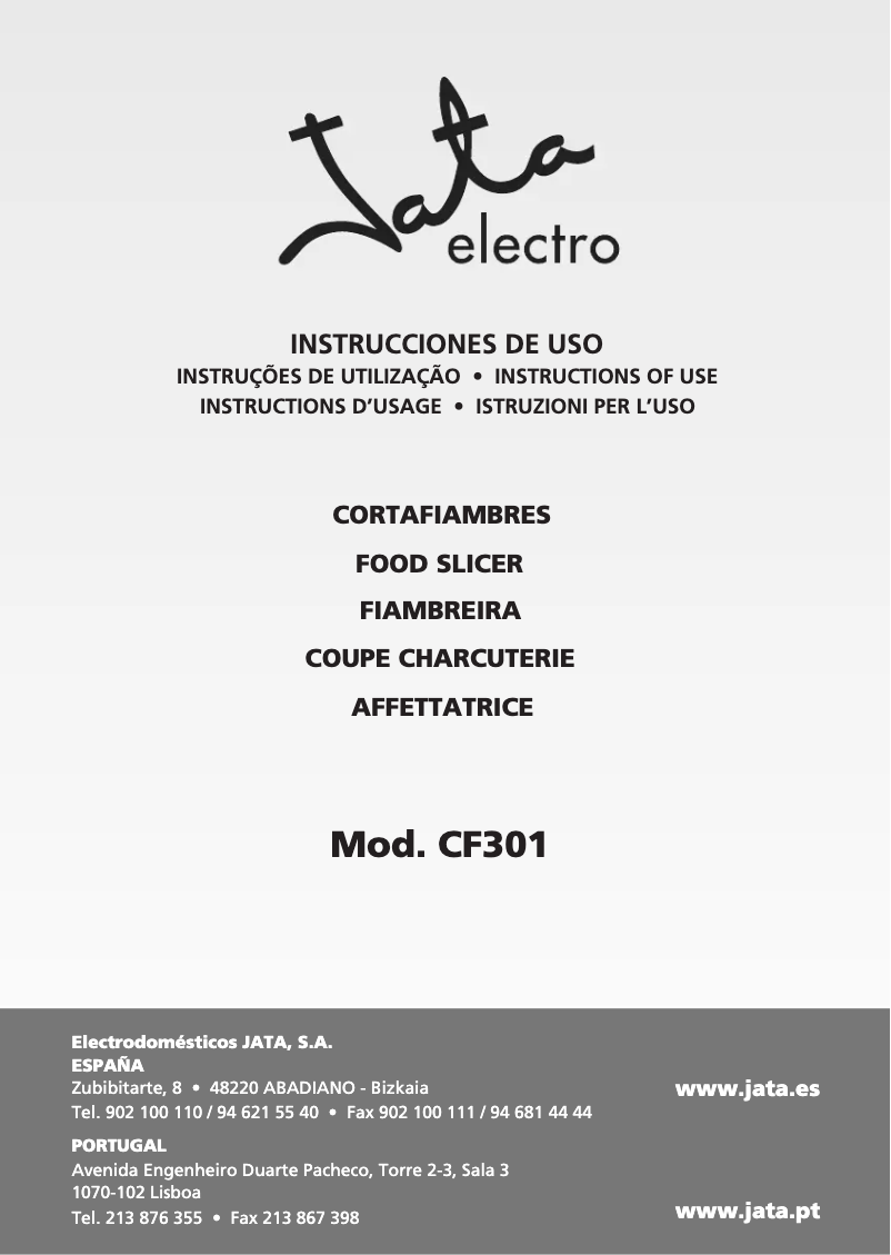 Page 1 of the manual User Manual Jata CF301