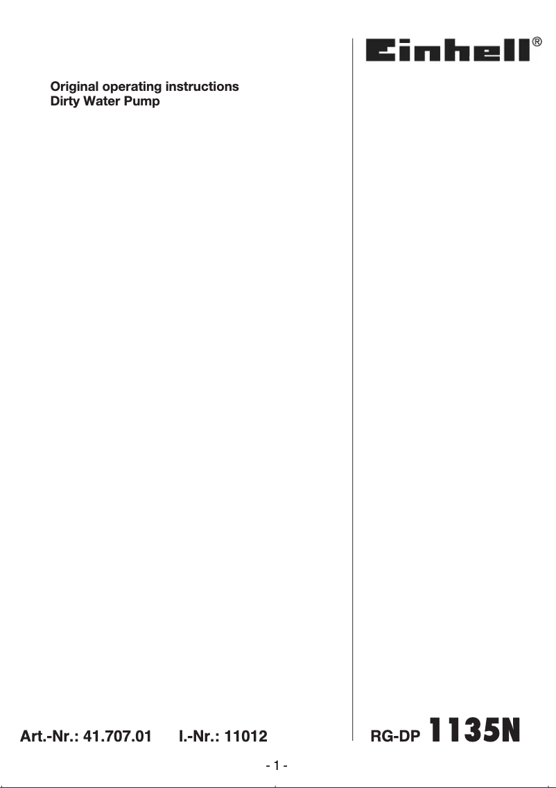 Page 1 of the manual User Manual Einhell RG-DP 1135 N