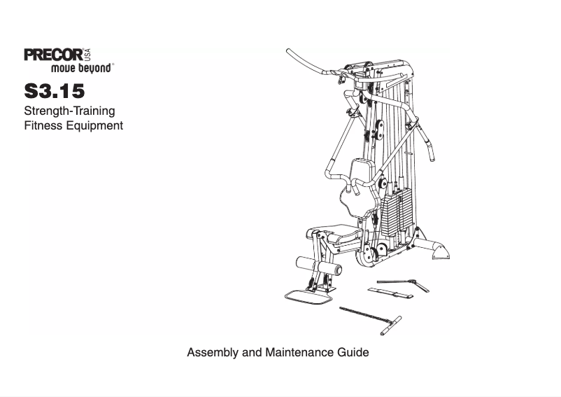 Page 1 of the manual User Manual Precor S3.15