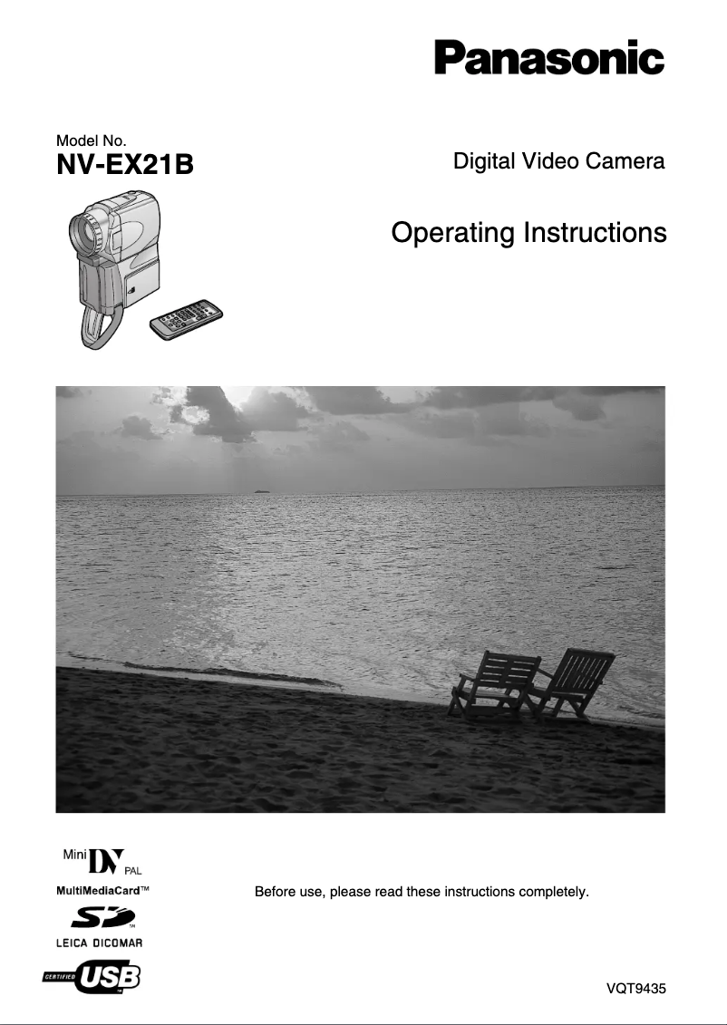 First page image of the manual for NV-EX21