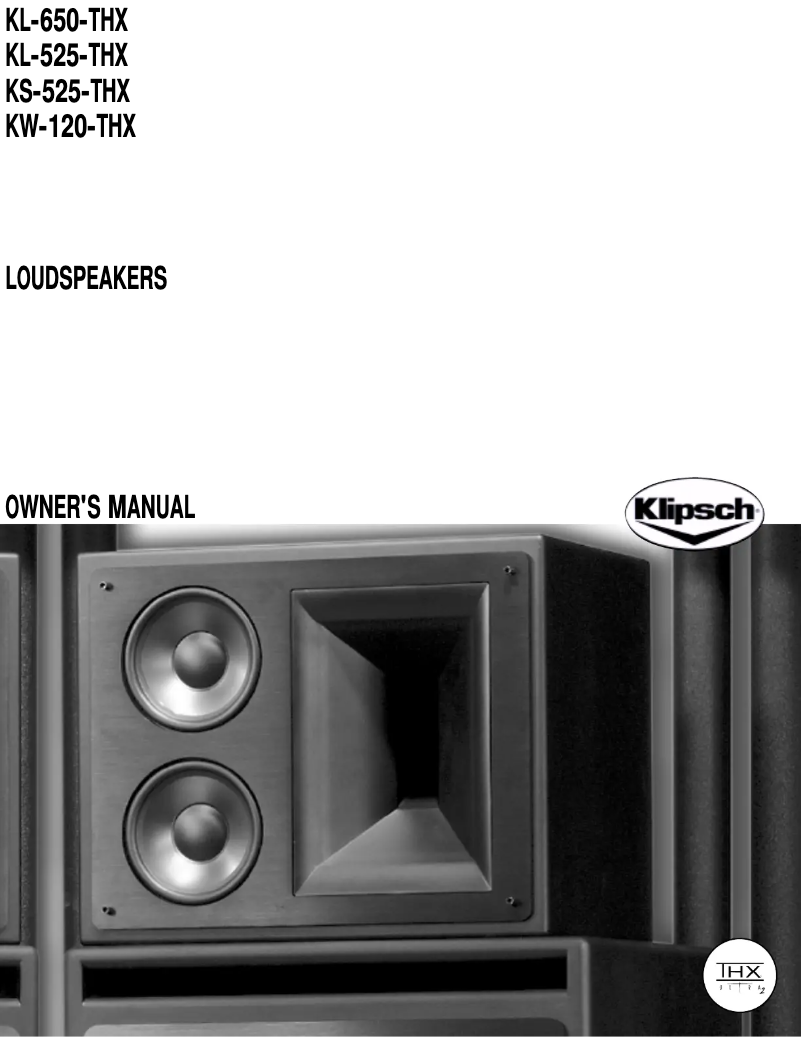 Page 1 of the manual User Manual Klipsch KS-525-THX