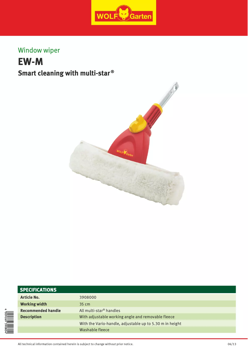 First page image of the manual for EW-M