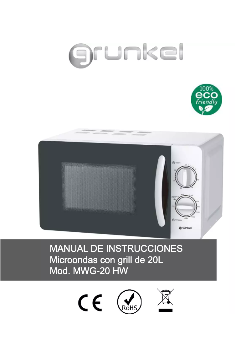 First page image of the manual for MWG-20 HW