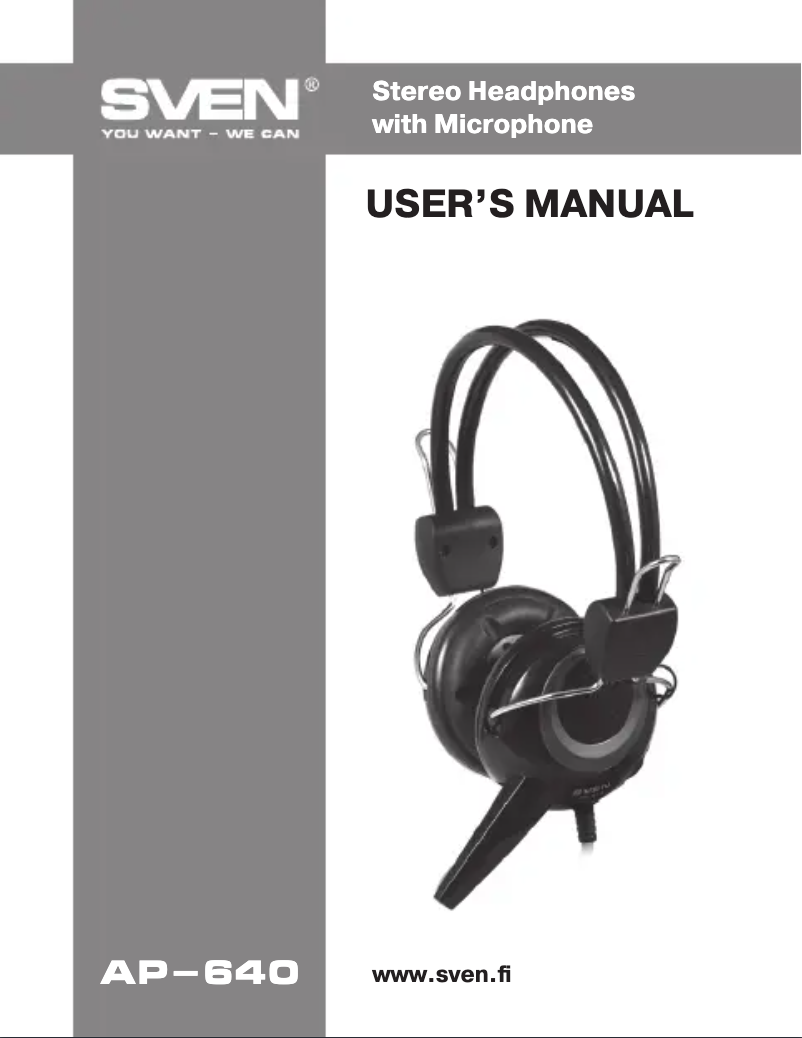 Page 1 of the manual User Manual Sven AP-640