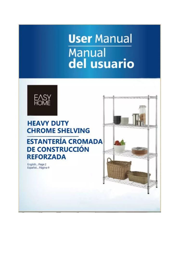 First page image of the manual for 4-Tier Chrome Shelving