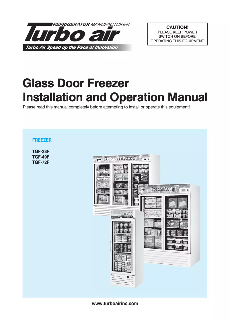 First page image of the manual for TGF-49F