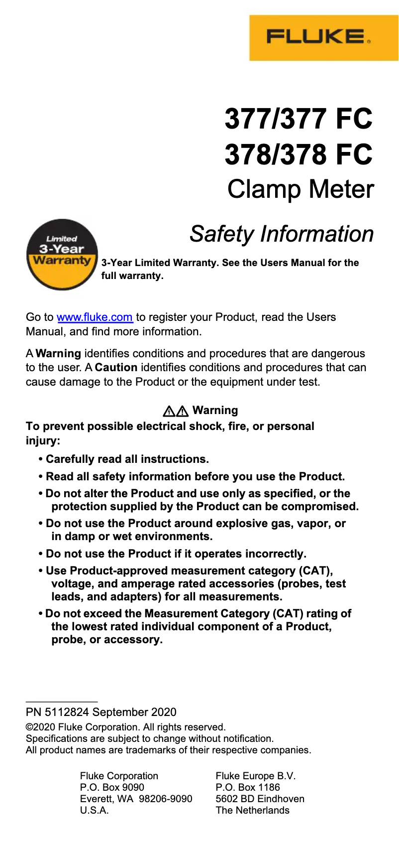 First page image of the manual for 377