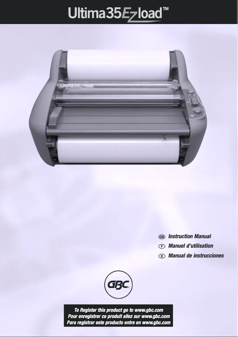 Page 1 of the manual User Manual GBC Ultima 35 EZload