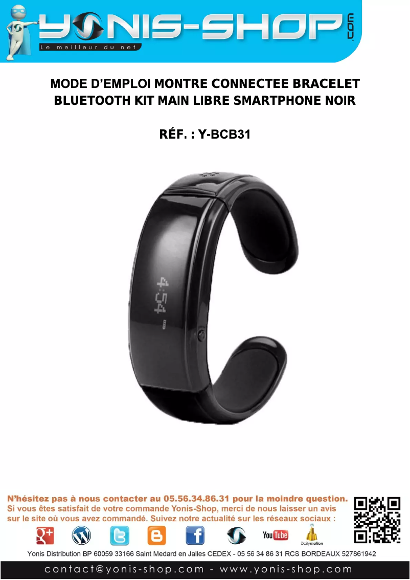 First page image of the manual for Y-BCB31